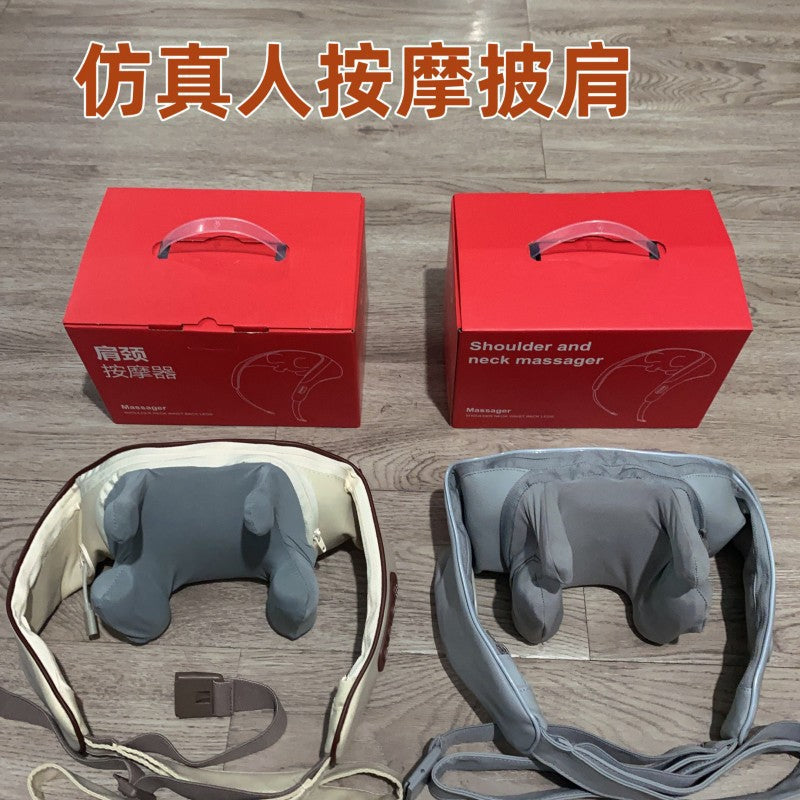 RUZETTO 首と肩飾りマッサージ器（リラックスホットモード付）USB対応6頭2段階調整